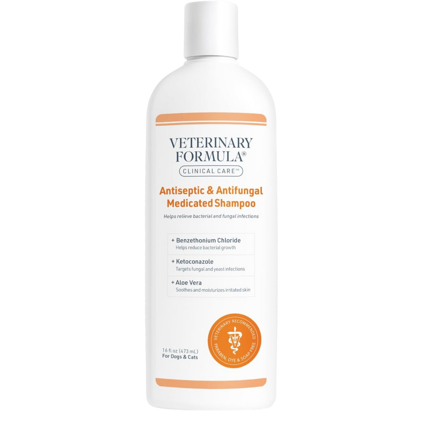 Clinical Care Antiseptic & Antifungal Medicated Shampoo for Dogs & Cats – 16 oz | Relieves Scaly, Greasy, Irritated Skin | Paraben & Soap-Free Formula for Healthy Coat & Comfort (1 Pack)