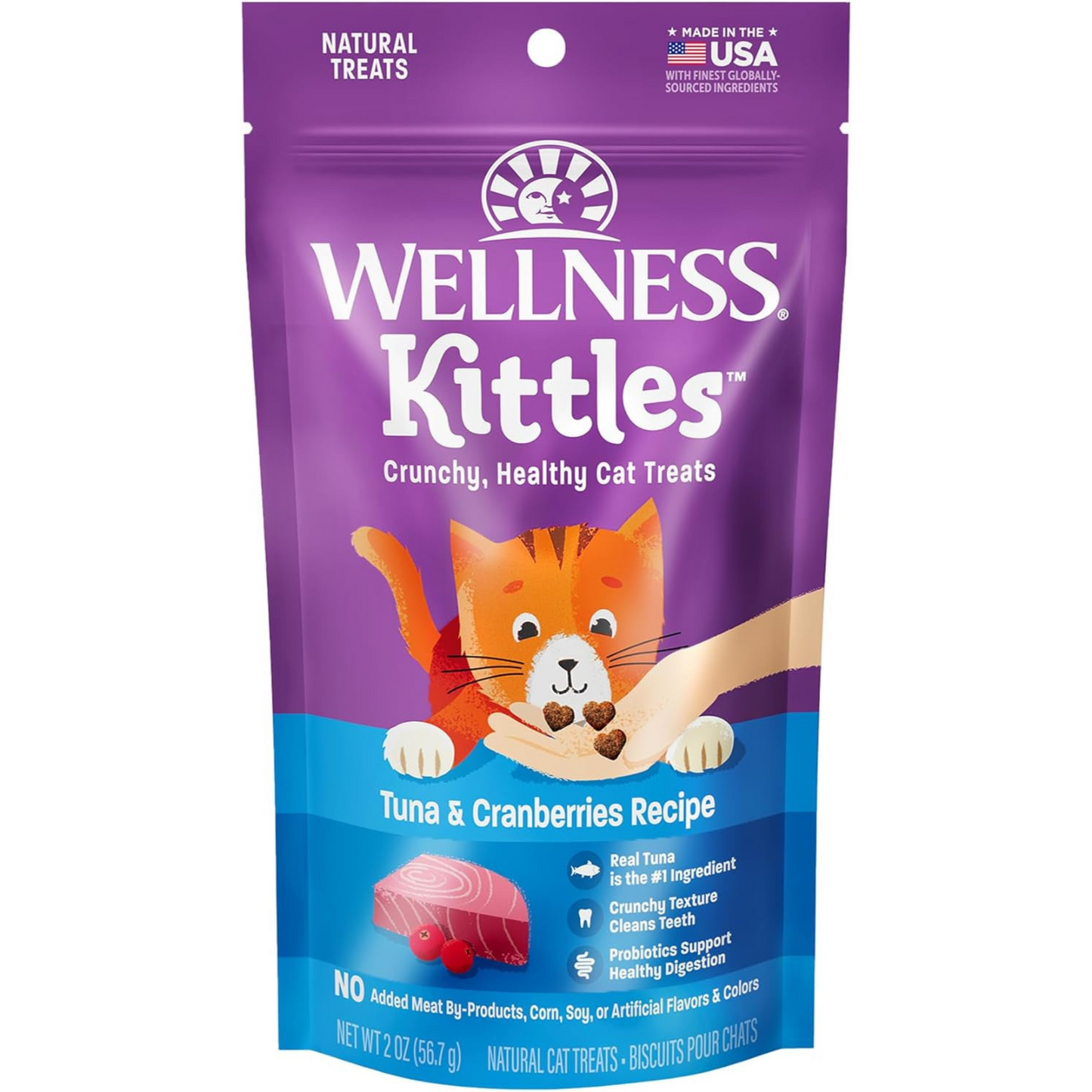 Kittles Crunchy Cat Treats – Grain-Free Chicken & Cranberry Delight, 2 oz – Wholesome Snacks for All Life Stages!