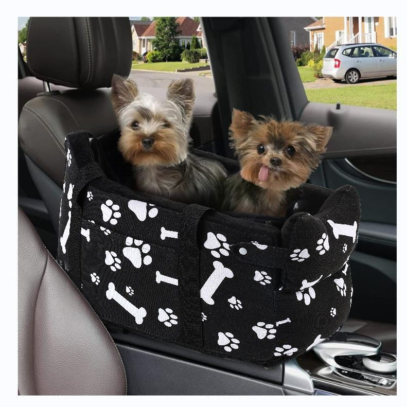 All-Season Car Pet Nest with Paw Print Design - Paw Luxe
