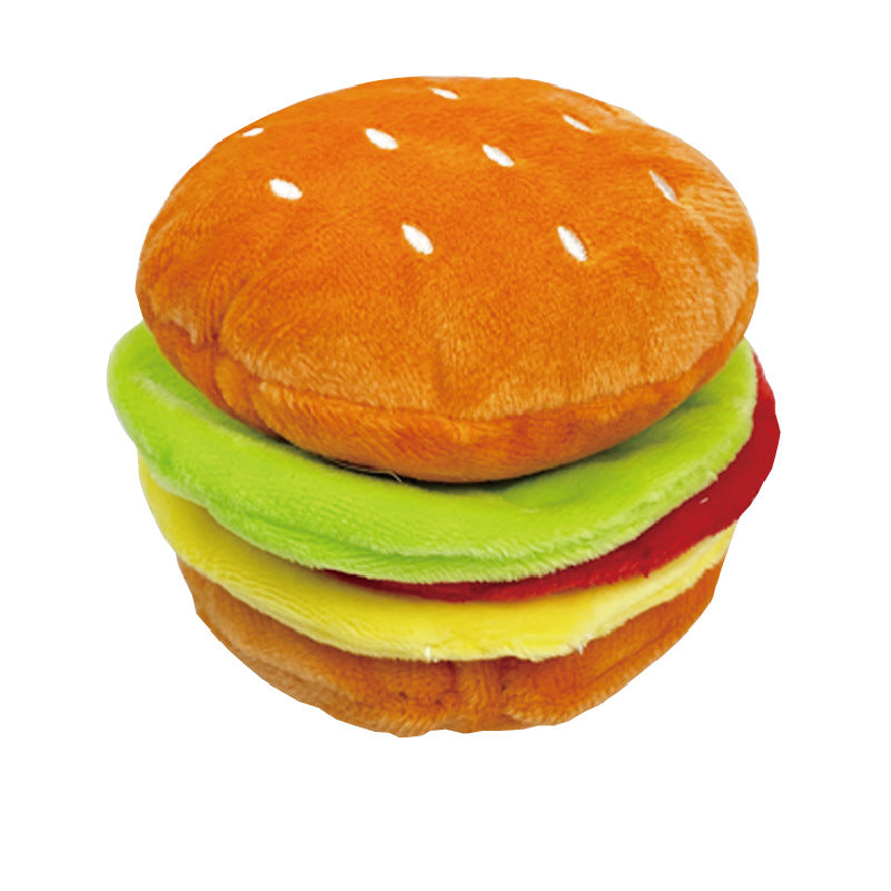 Squeaky Plush Food Pet Toy — Burger, Pizza & More - Paw Luxe