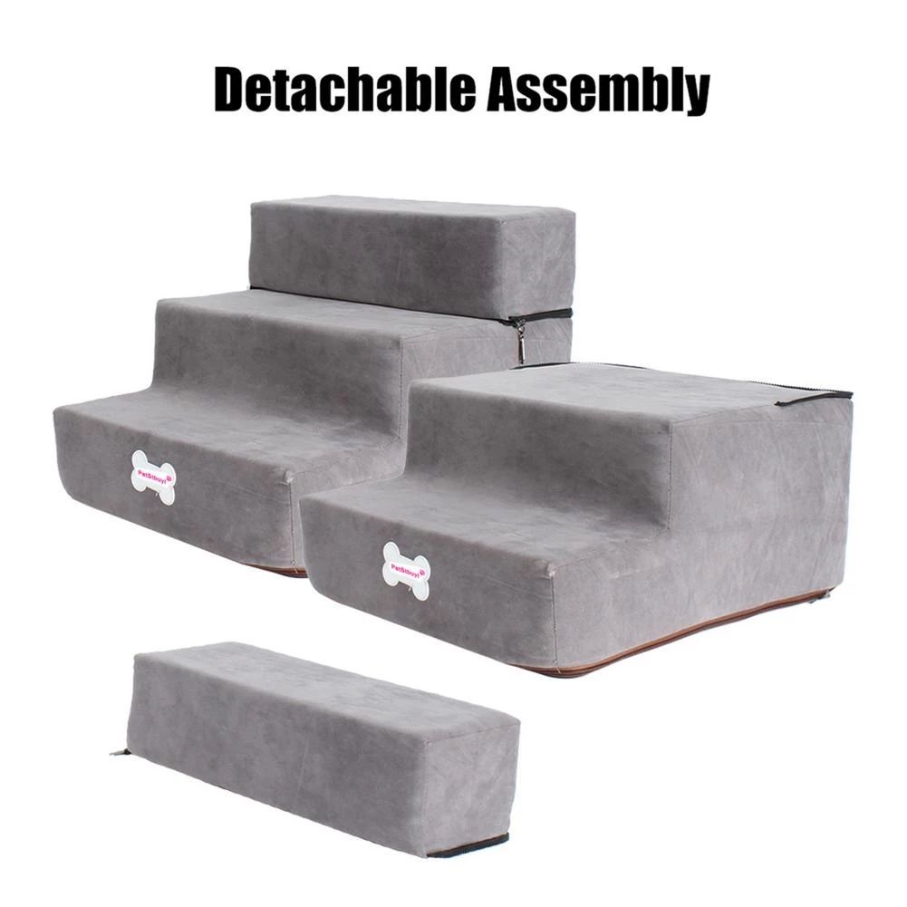 3-Tier Flannel Detachable Pet Stairs - Paw Luxe