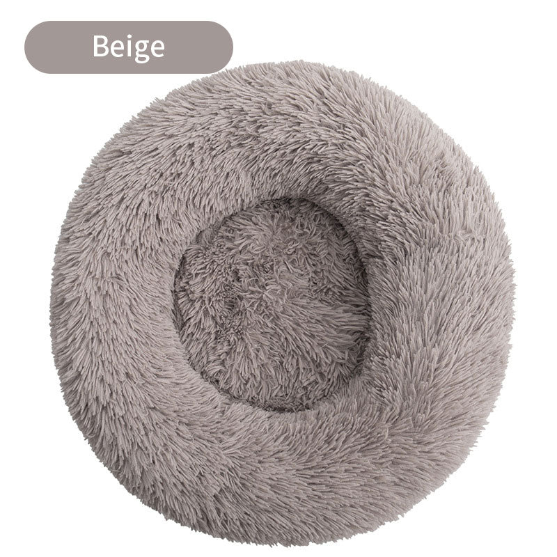 Long Plush Round Pet Bed & Mat - Paw Luxe