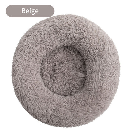 Long Plush Round Pet Bed & Mat - Paw Luxe