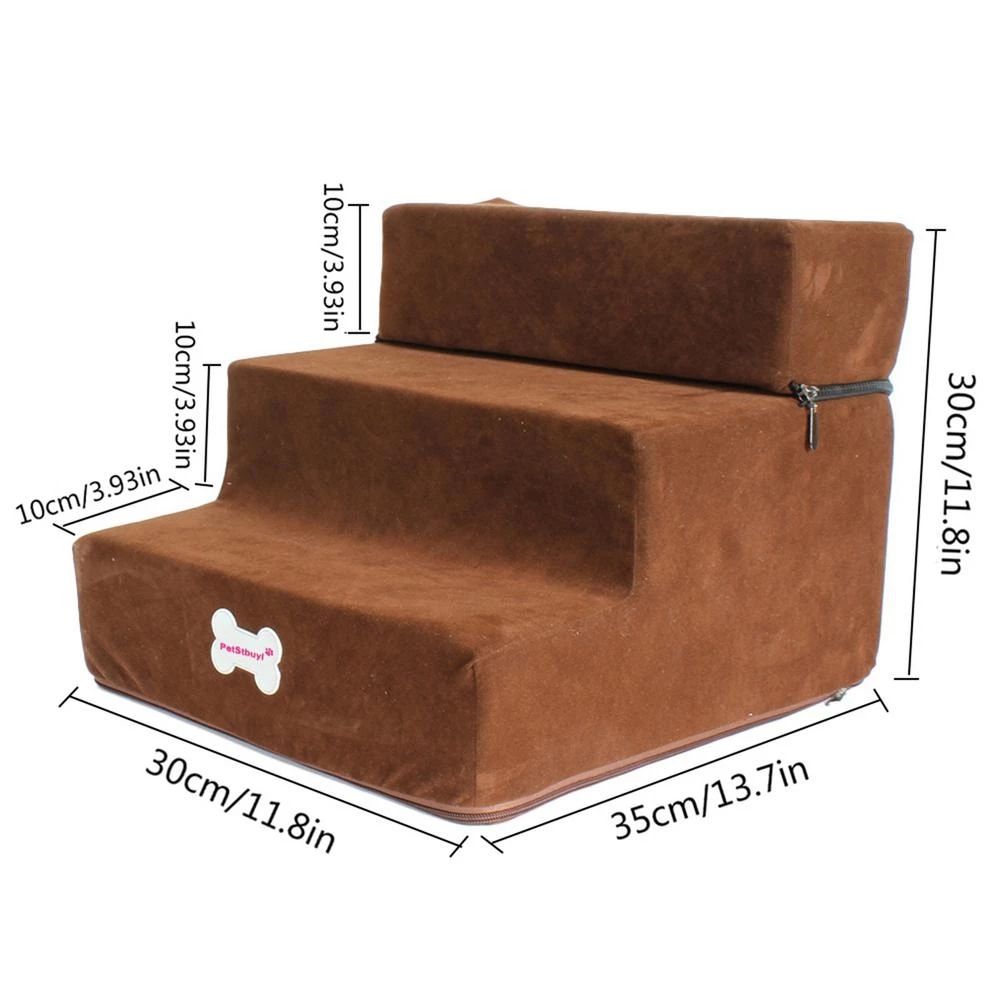 3-Tier Flannel Detachable Pet Stairs - Paw Luxe