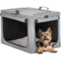 Paw Luxe Soft Dog Travel Crate – Portable, Adjustable Kennel with Chew-Proof Mesh, Thick Mat, and Ventilated Windows – Ideal for Indoor & Outdoor Use, 24"