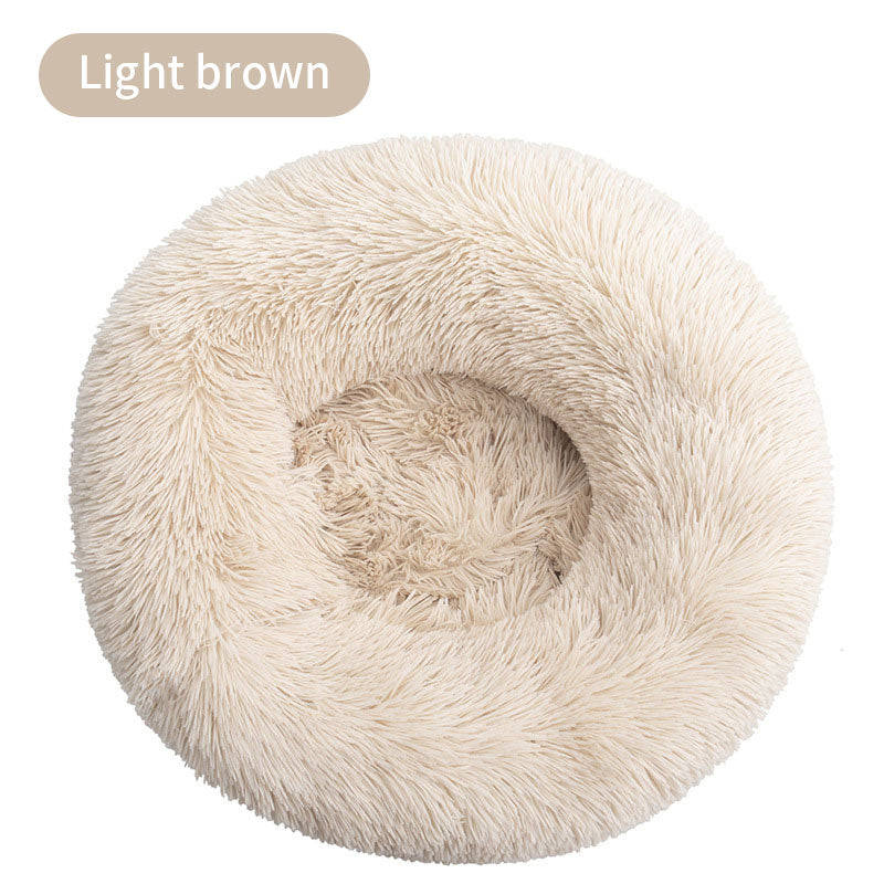 Long Plush Round Pet Bed & Mat - Paw Luxe