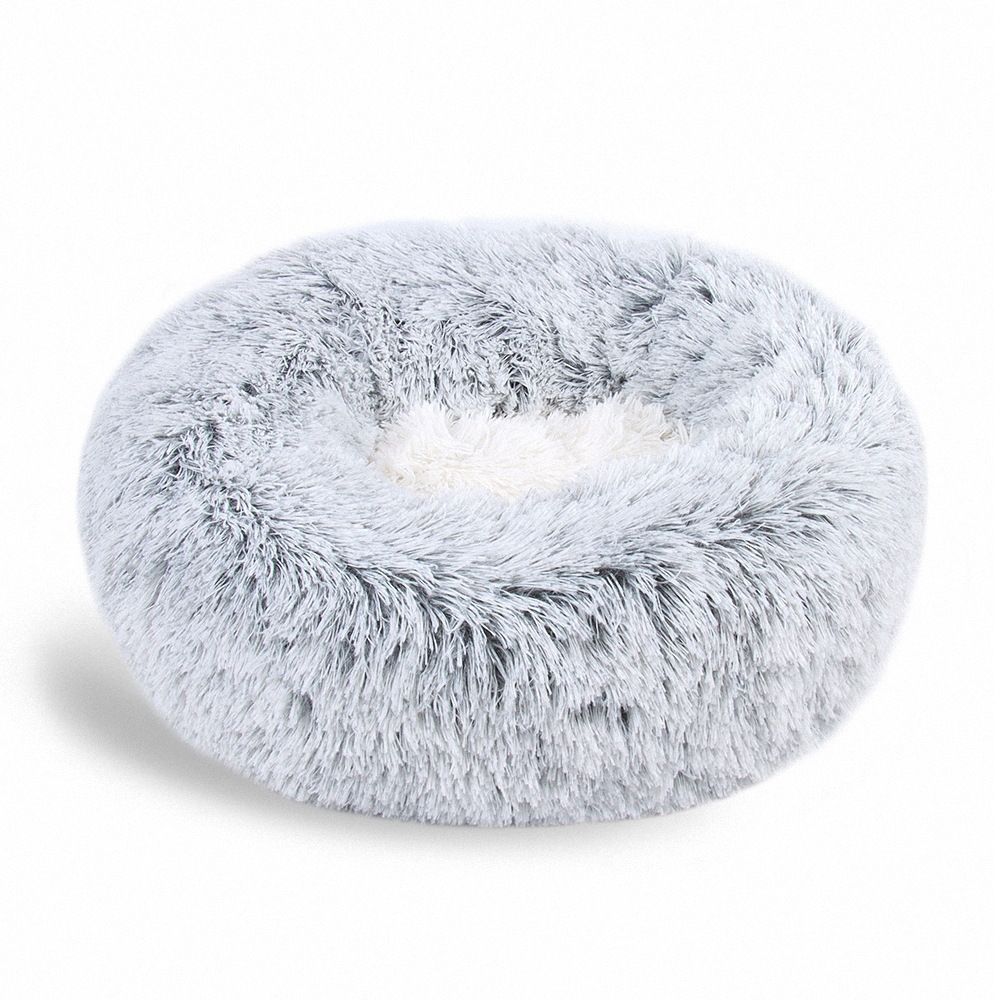 Color Block Round Pet Bed — Anti-Slip Plush Nest with Thermal PP Cotton Fill - Paw Luxe