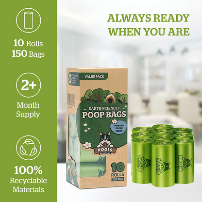 Paw Luxe Extra-Large Leak-Proof Dog Poop Bags – 150 Scented, Ultra-Thick Waste Bags for Easy, Odor-Free Clean-Up – 10-Roll Value Pack