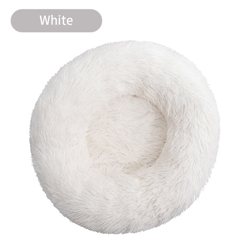 Long Plush Round Pet Bed & Mat - Paw Luxe