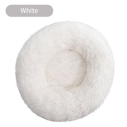 Long Plush Round Pet Bed & Mat - Paw Luxe