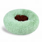 Color Block Round Pet Bed — Anti-Slip Plush Nest with Thermal PP Cotton Fill - Paw Luxe