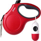 10-Ft Retractable Dog Leash with Poop Bag Dispenser – Tangle-Free Reflective Leash for Extra-Small Dogs & Cats up to 18 lbs, Anti-Slip Handle (XS, White)