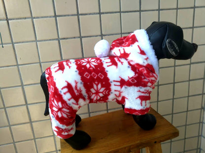 Coral Velvet Winter Pet Coat — Deer Sweater Style - Paw Luxe