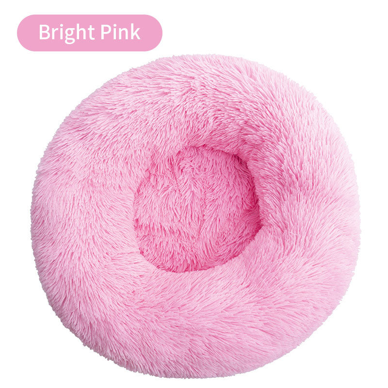 Long Plush Round Pet Bed & Mat - Paw Luxe