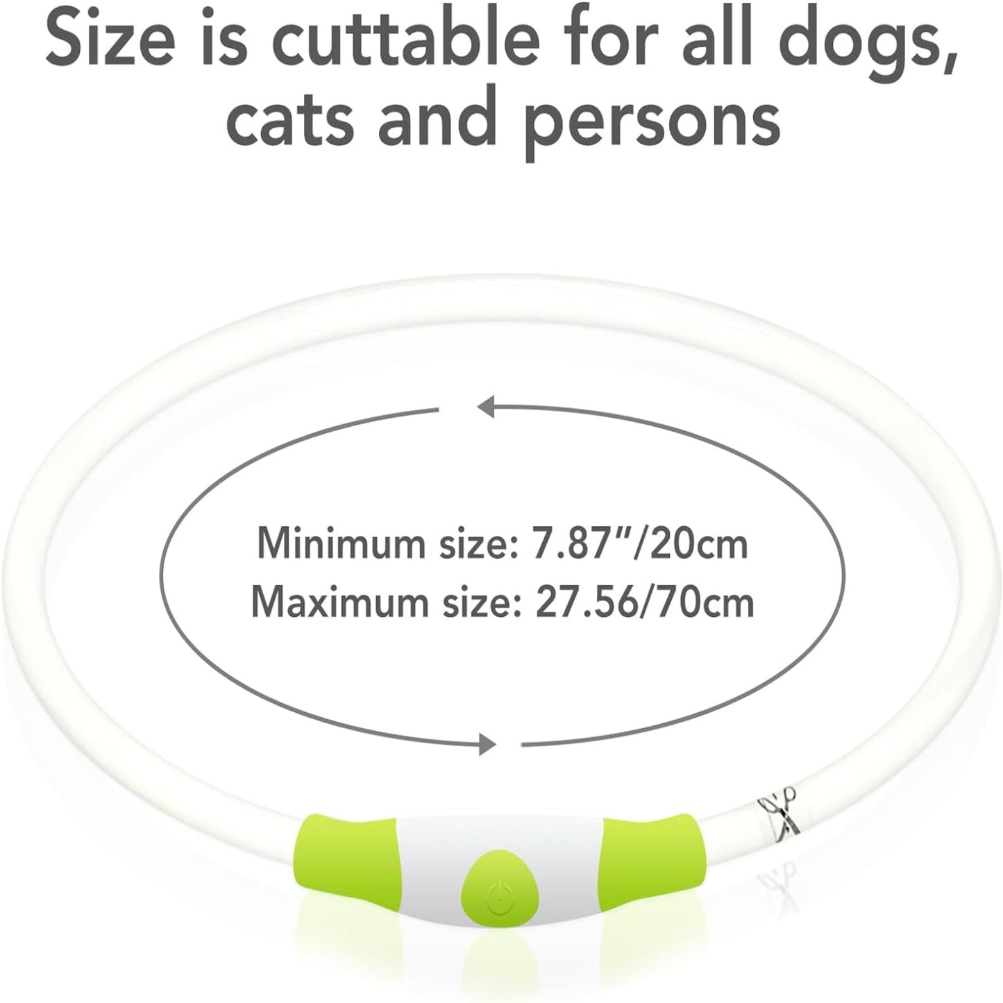 USB Rechargeable LED Dog Collar – Glow-in-the-Dark Safety Collar for Small, Medium, and Large Dogs, Durable TPU Light-Up Design (Cyan)