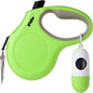 10-Ft Retractable Dog Leash with Poop Bag Dispenser – Tangle-Free Reflective Leash for Extra-Small Dogs & Cats up to 18 lbs, Anti-Slip Handle (XS, White)