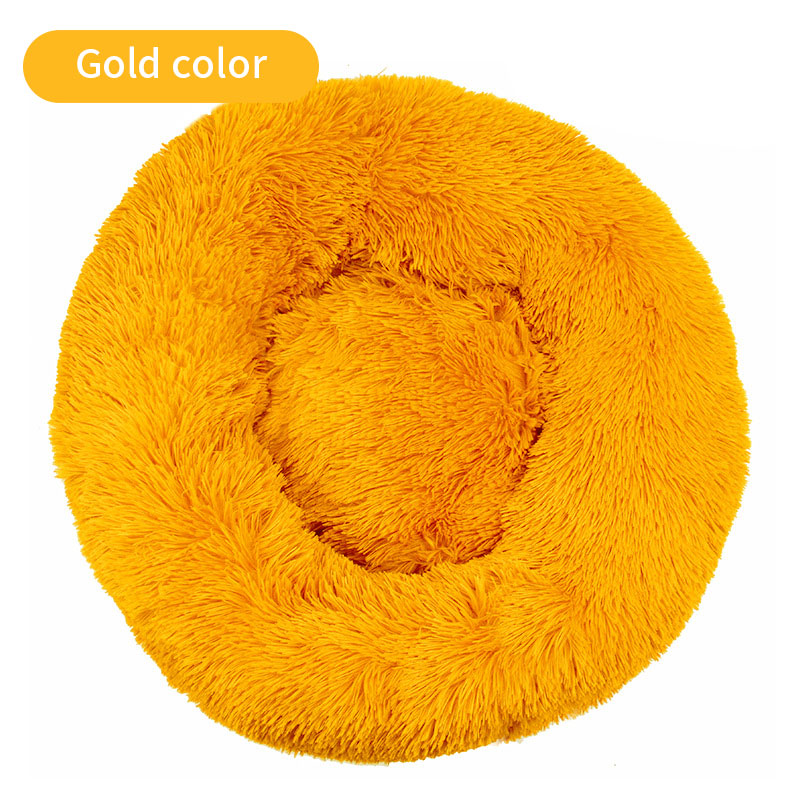 Long Plush Round Pet Bed & Mat - Paw Luxe