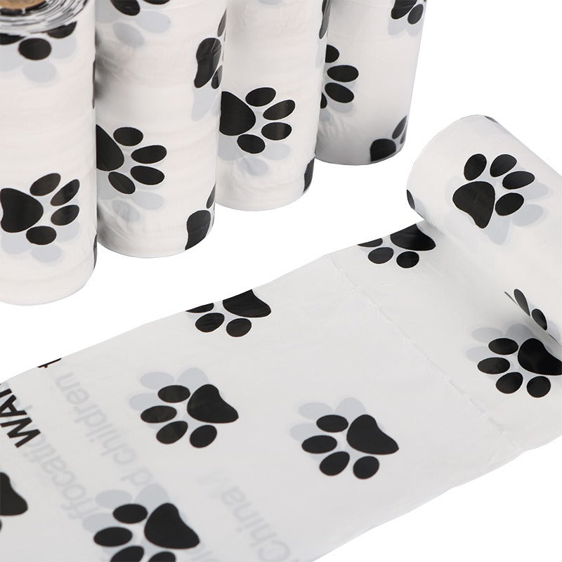 D2W Degradable Dog Poop Bags — White Footprint Design - Paw Luxe