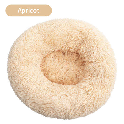Long Plush Round Pet Bed & Mat - Paw Luxe