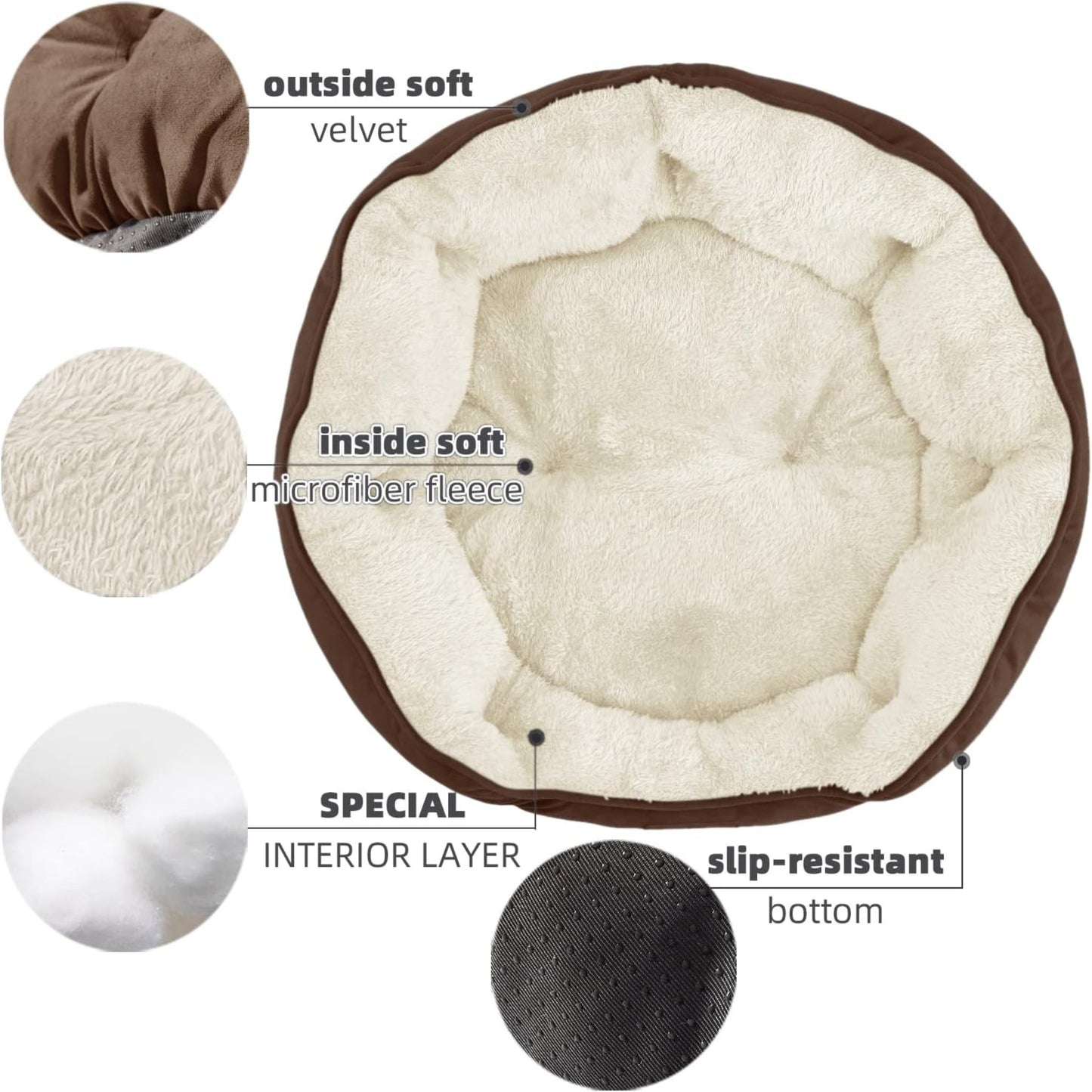 Cozy 20-Inch Small Dog & Cat Bed – Ultra-Soft, Machine Washable with Anti-Slip, Water-Resistant Oxford Bottom – Perfect for Puppies & Kittens!