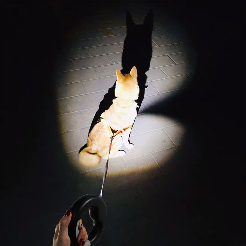 New LED Light Dog Rope Pet Automatic Retractable Leash Ring Luminous Dog Walking Rope Pet Supplies - Paw Luxe