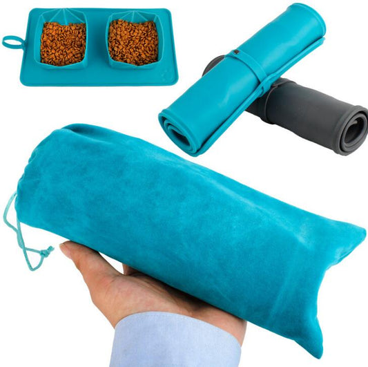 Silicone Foldable Double Pet Bowl - Paw Luxe