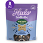 Halo Vegan Dog Treats Variety Pack – Crunchy Plant-Based Goodness with Oats & Blueberries, Peanut Butter & Banana, and Peanuts & Pumpkin Flavors – 8 oz, 3-Pack