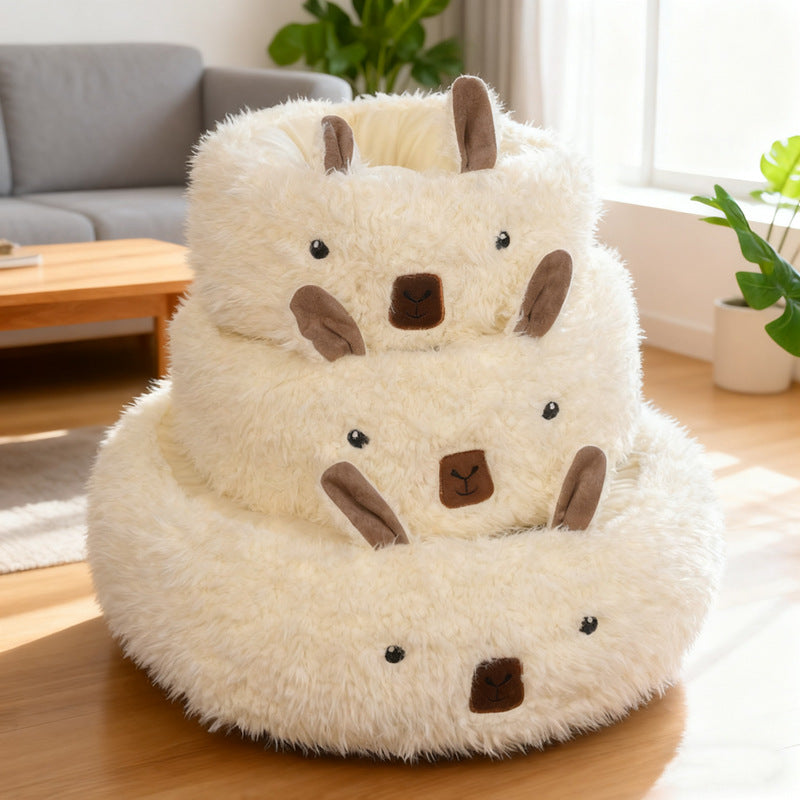 Winter Dog Bed — Half-Enclosed Flannel Nest for Deep, Draught-Free Sleep - Paw Luxe
