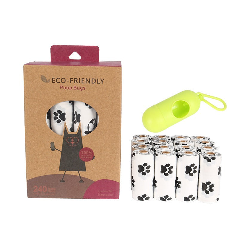 D2W Degradable Dog Poop Bags — White Footprint Design - Paw Luxe