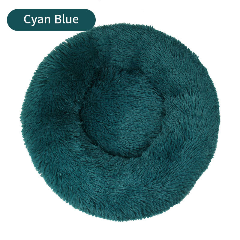 Long Plush Round Pet Bed & Mat - Paw Luxe