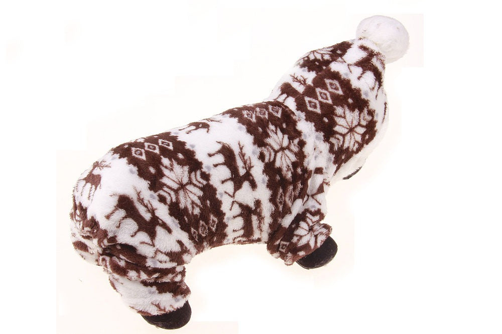 Coral Velvet Winter Pet Coat — Deer Sweater Style - Paw Luxe