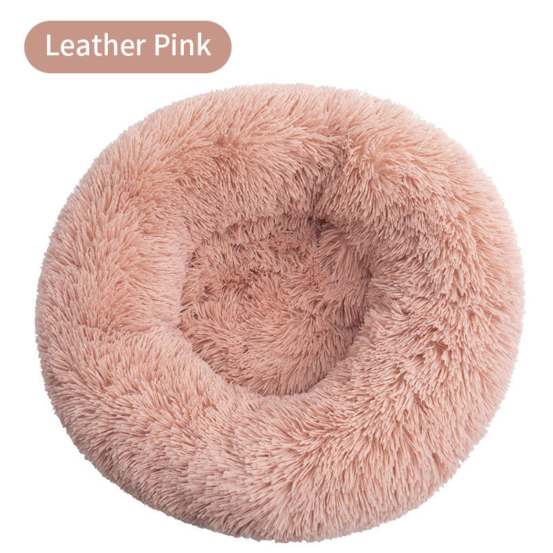 Long Plush Round Pet Bed & Mat - Paw Luxe
