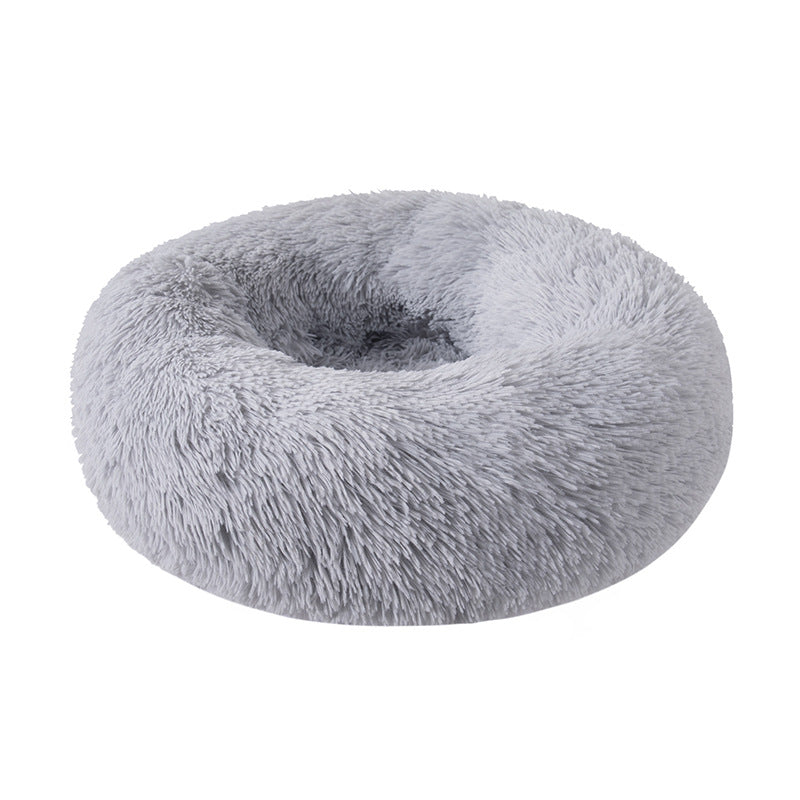 Long Plush Round Pet Bed & Mat - Paw Luxe