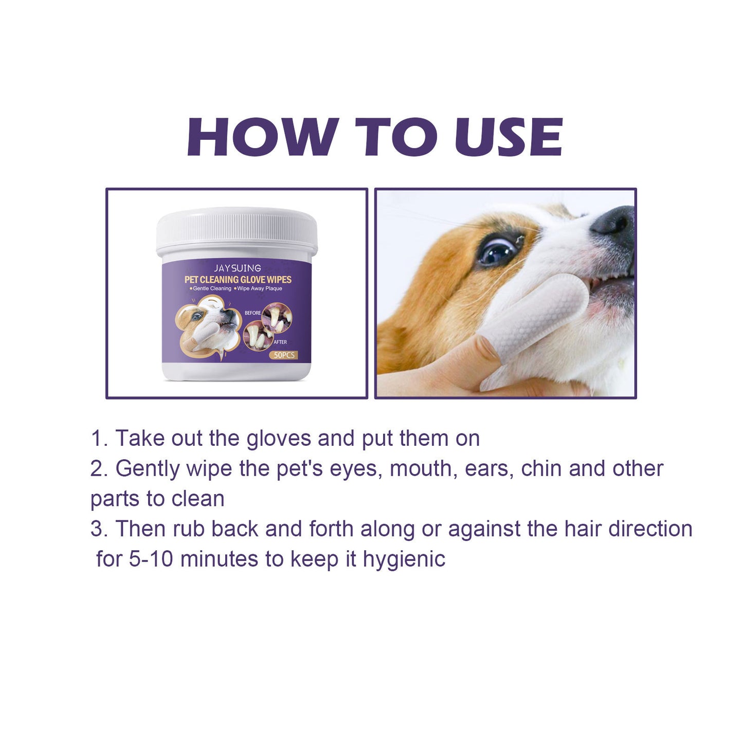 JAYSUING Pet Cleaning Glove Wipes — Dental & Gum Care - Paw Luxe