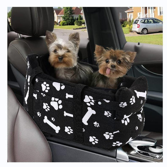 All-Season Car Pet Nest with Paw Print Design - Paw Luxe