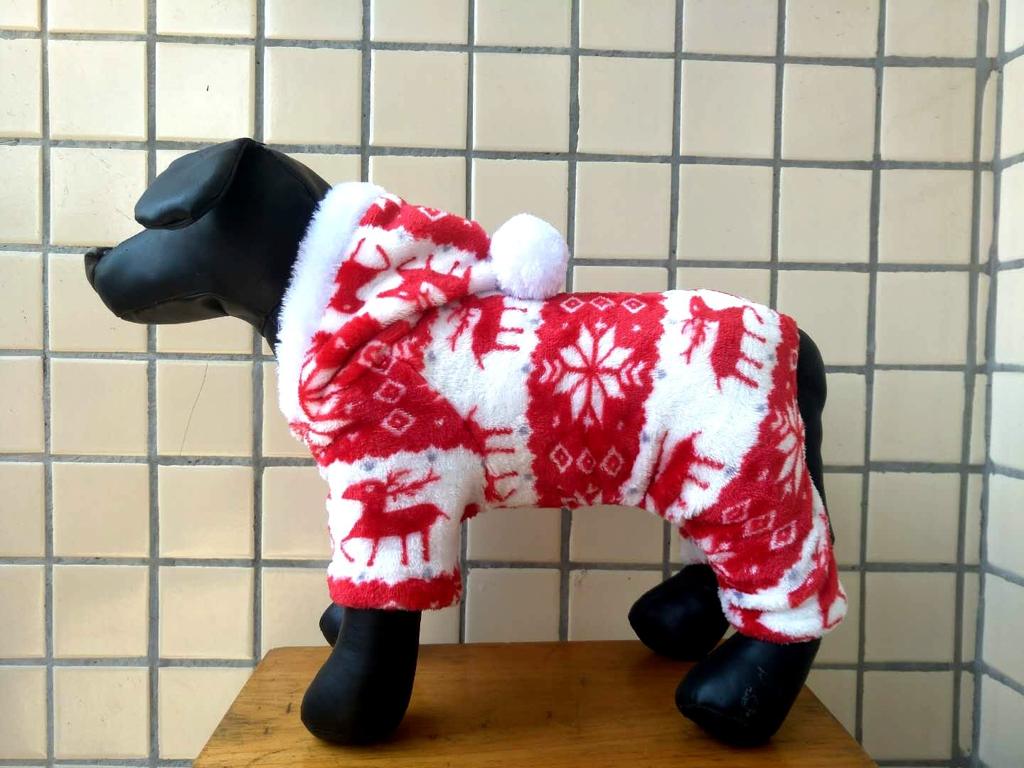Coral Velvet Winter Pet Coat — Deer Sweater Style - Paw Luxe