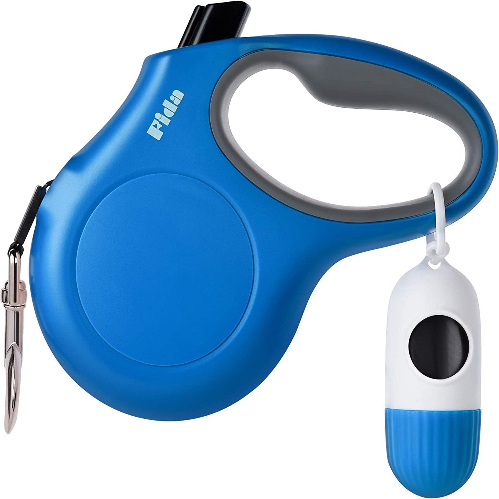 10-Ft Retractable Dog Leash with Poop Bag Dispenser – Tangle-Free Reflective Leash for Extra-Small Dogs & Cats up to 18 lbs, Anti-Slip Handle (XS, White)